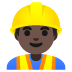 👷🏿‍♂️ man construction worker: dark skin tone display on Google